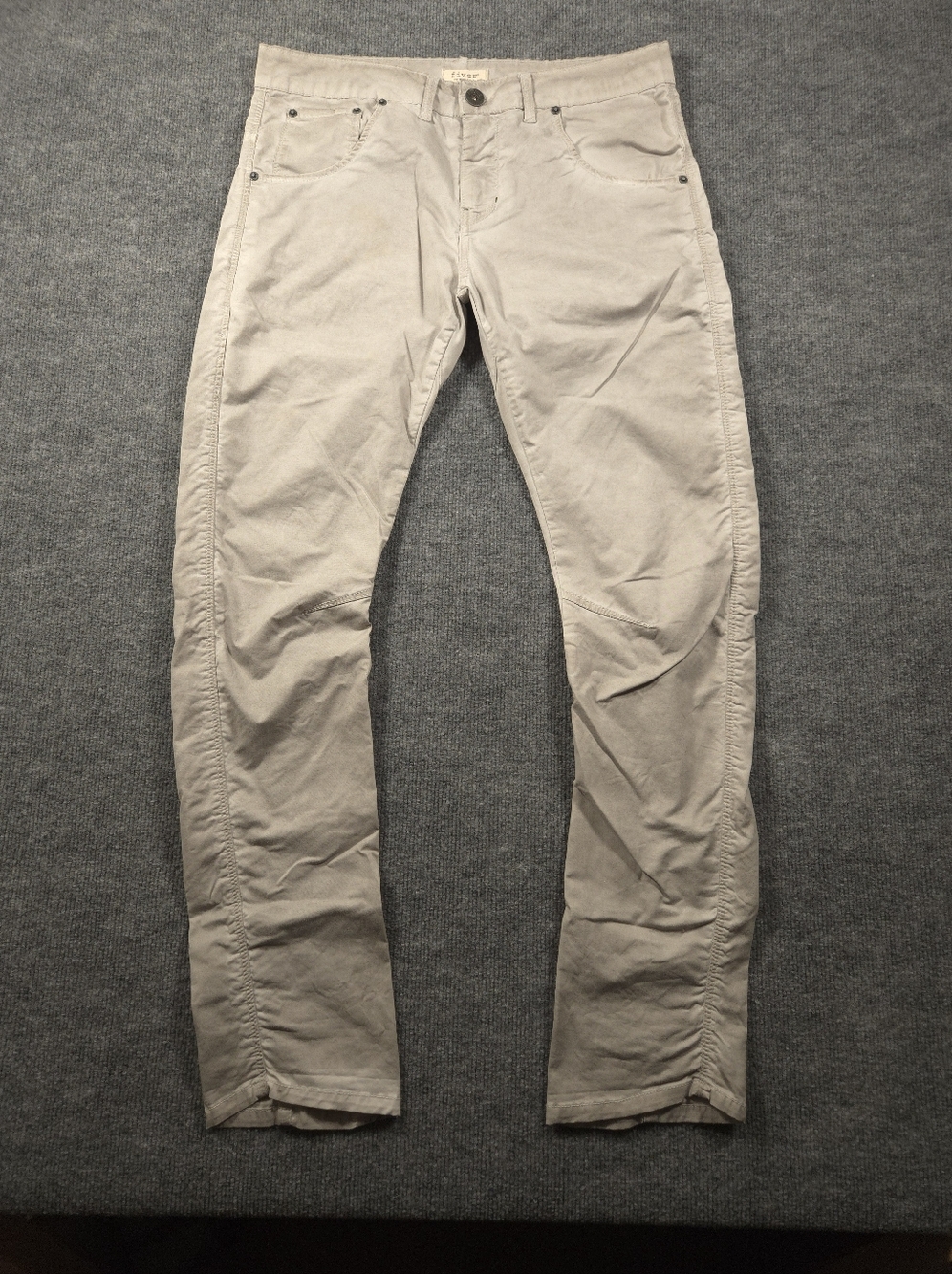 Fiver Pop Elegance Italy Men's Tan Khaki Chino Twisted Curved Seam Pants Size 33